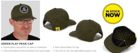 BO500122 Black Cat Green Flat peak cap